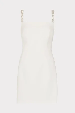 Cocktail Dresses-MILLY Adella Cady Mini Dress Ecru