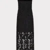 Guest Of Dresses-MILLY Adrienne Roja Lace Midi Dress Black