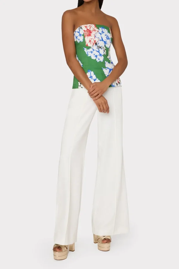aiden_petals_in_bloom_str_1-1.webp Tops-MILLY Aiden Petals In Bloom Strapless Top Green Multi
