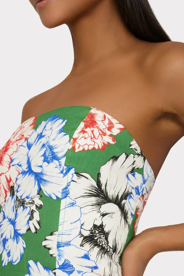 aiden_petals_in_bloom_str_2-1.webp Tops-MILLY Aiden Petals In Bloom Strapless Top Green Multi