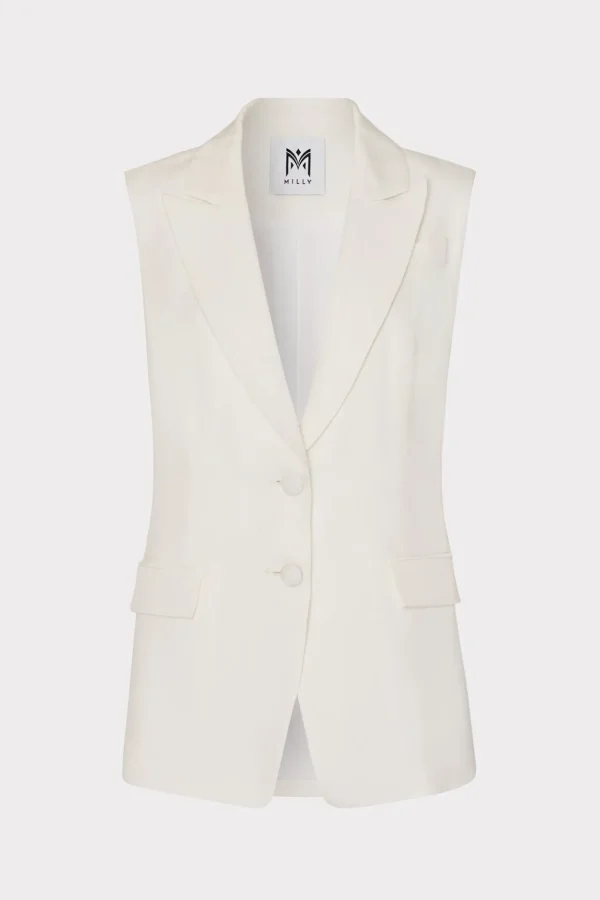 alba_sleeveless_blazer_0-2.webp Jumpsuits & Rompers-MILLY Alba Sleeveless Blazer White