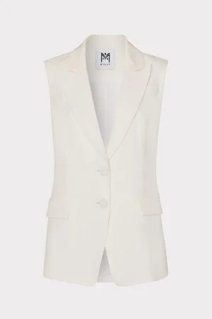 alba_sleeveless_blazer_0-3.webp Matching Sets-MILLY Alba Sleeveless Blazer White