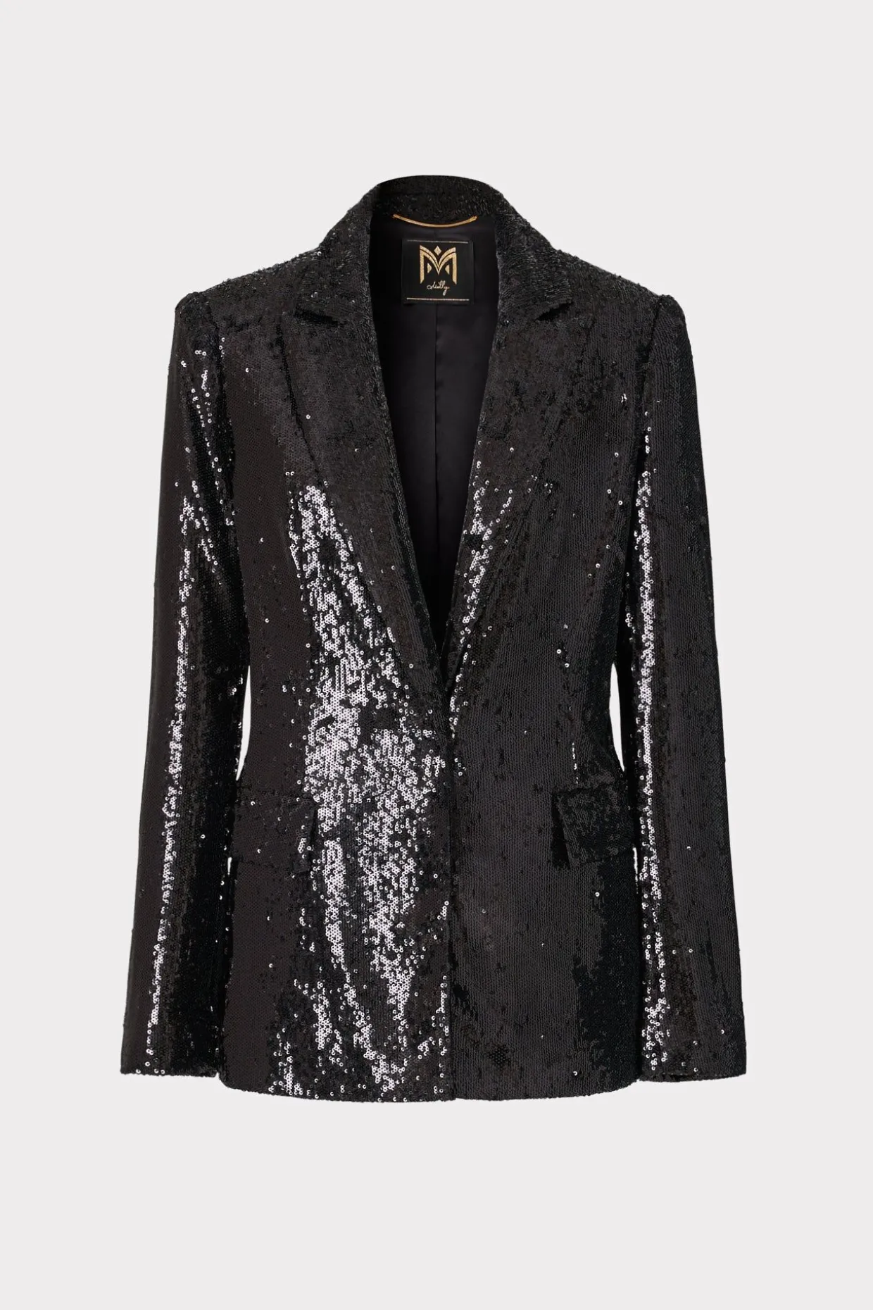 alexa_sequins_blazer_0.webp Coats & Jackets-MILLY Alexa Sequins Blazer Black