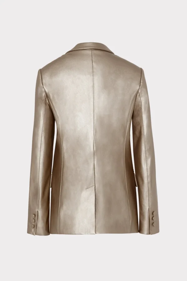 alexa_vegan_leather_blaze_3.webp Coats & Jackets-MILLY Alexa Vegan Leather Blazer Silver
