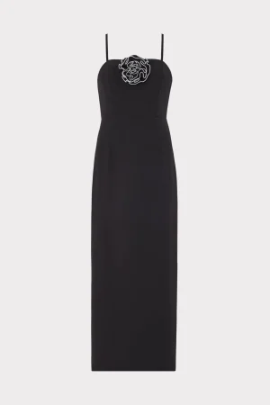 allison_d_rosette_cady_mi_0-1.webp Guest Of Dresses-MILLY Allison 3D Rosette Cady Midi Dress Black