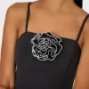 allison_d_rosette_cady_mi_2-2.webp Cocktail Dresses-MILLY Allison 3D Rosette Cady Midi Dress Black