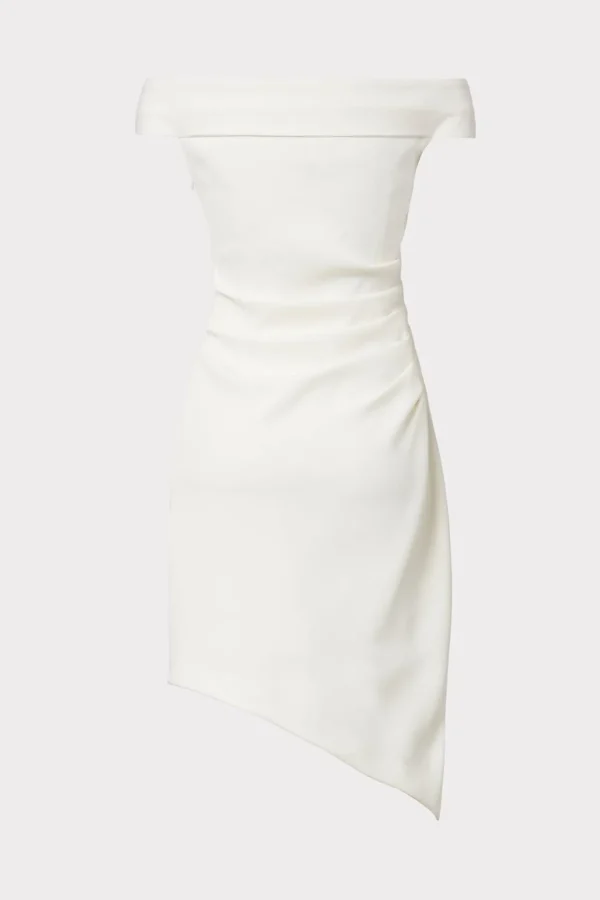 ally_cocktail_dress_3-4.webp White Dresses-MILLY Ally Cocktail Dress Ecru
