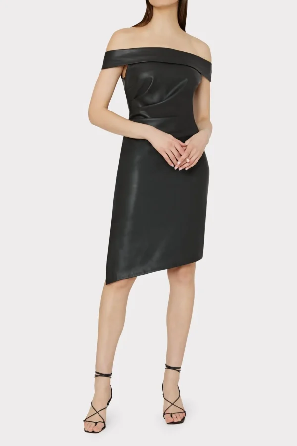 ally_vegan_leather_dress_1.webp Little Black Dresses-MILLY Ally Vegan Leather Dress Black