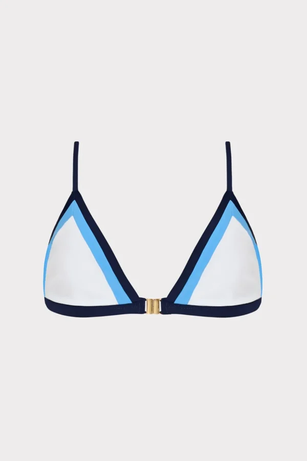 Jumpsuits & Rompers-MILLY Amalfi Color Block Bikini Top Navy Multi