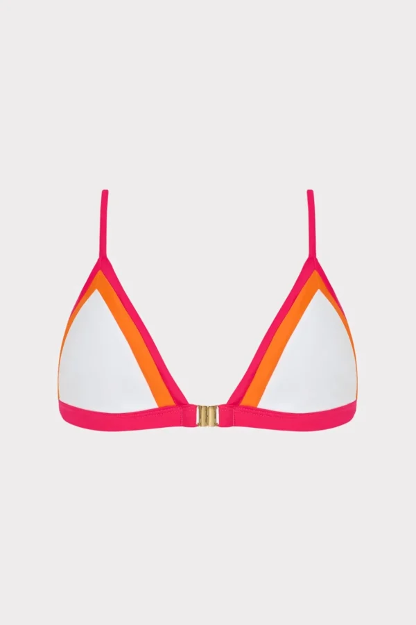 Jumpsuits & Rompers-MILLY Amalfi Color Block Bikini Top Pink Multi