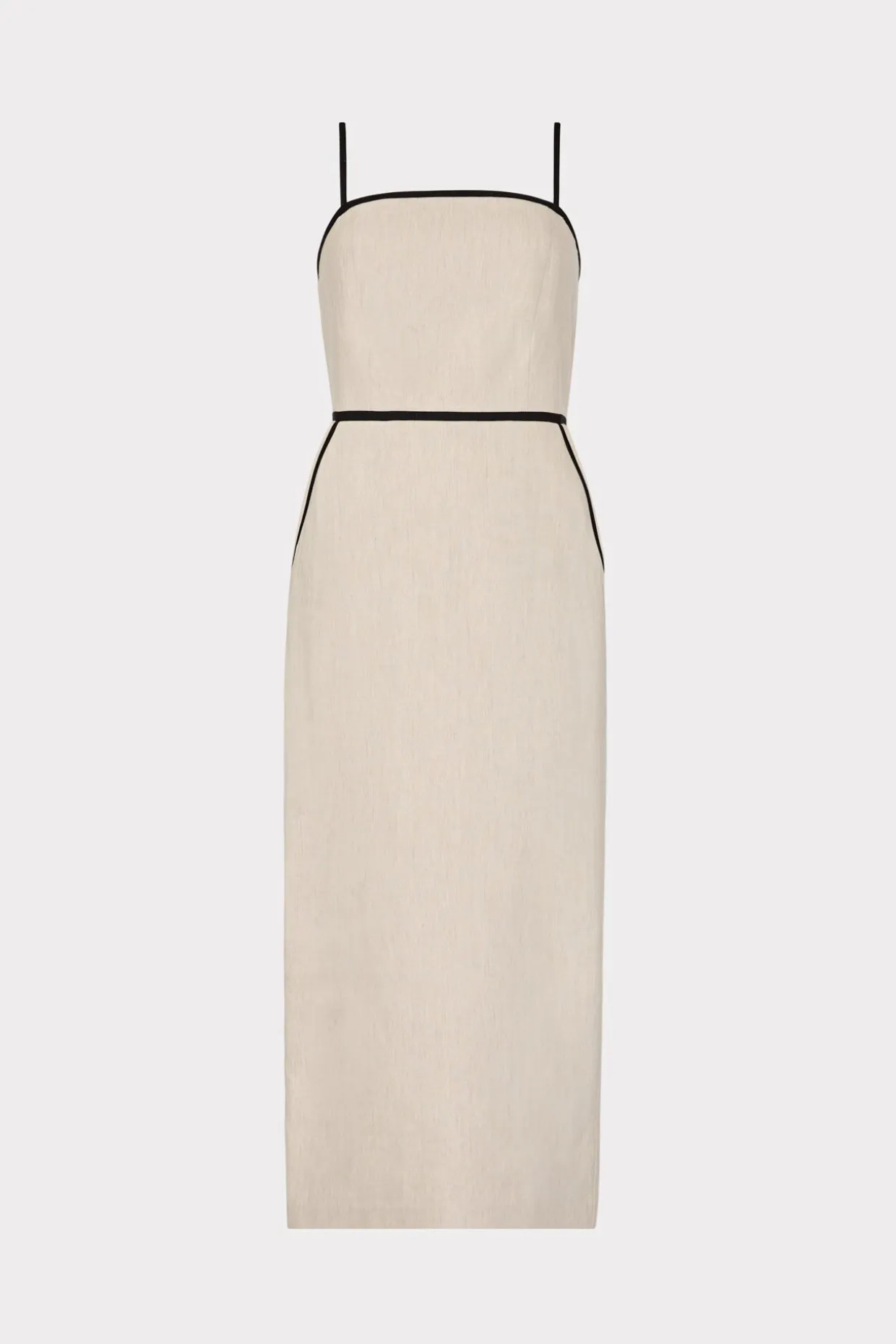Jumpsuits & Rompers-MILLY Amara Linen Contrast Midi Dress Natural