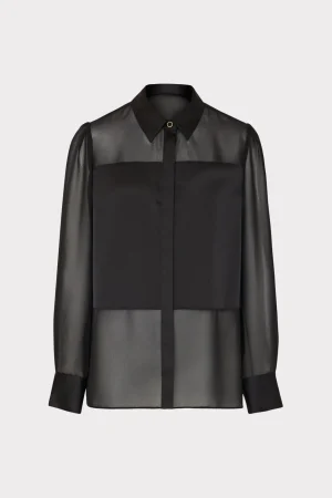 andy_satin_combo_button_u_0-2.webp Tops-MILLY Andy Satin Combo Button Up Blouse Black