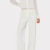 Jumpsuits & Rompers-MILLY Andy Satin Combo Button Up Blouse White