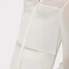 Jumpsuits & Rompers-MILLY Andy Satin Combo Button Up Blouse White