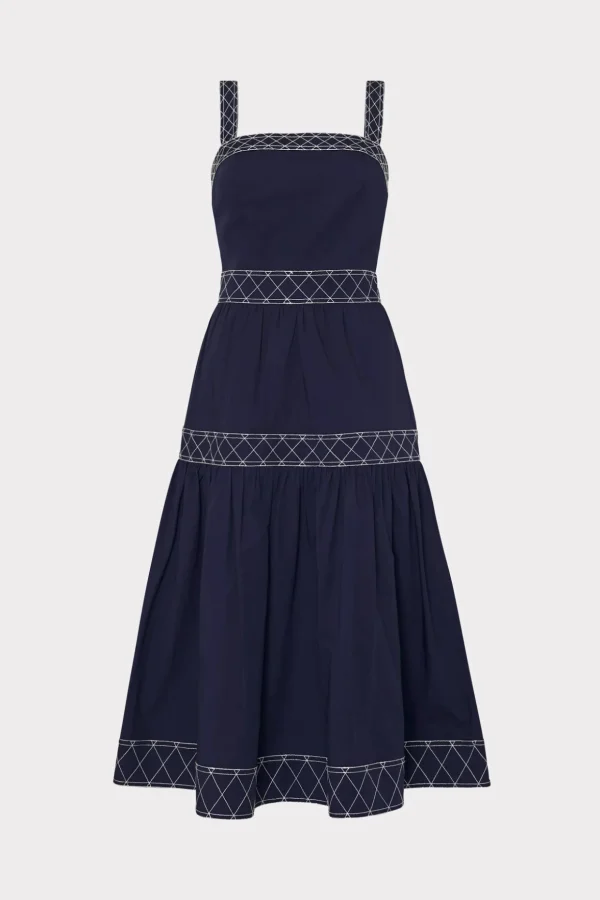 annette_poplin_midi_dress_0-1.webp Sundresses-MILLY Annette Poplin Midi Dress Navy