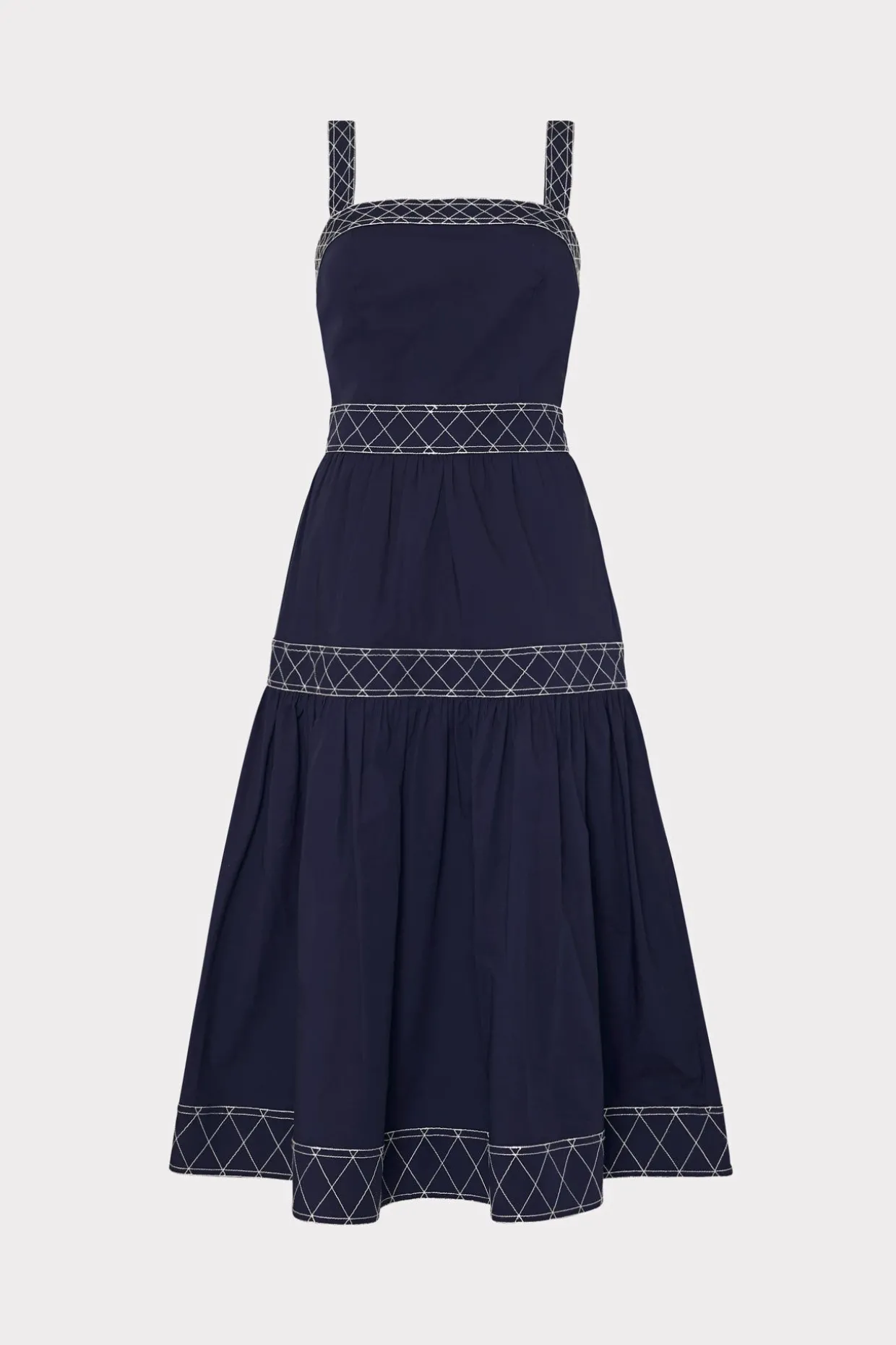Jumpsuits & Rompers-MILLY Annette Poplin Midi Dress Navy