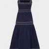 Jumpsuits & Rompers-MILLY Annette Poplin Midi Dress Navy