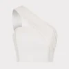 Jumpsuits & Rompers-MILLY Arantza Draped One Shoulder Top White
