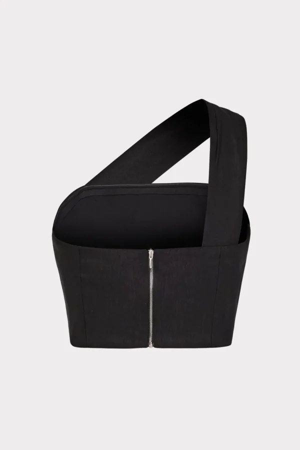 arantza_draped_one_should_3-1.webp Jumpsuits & Rompers-MILLY Arantza Draped One Shoulder Top Black