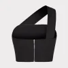 Tops-MILLY Arantza Draped One Shoulder Top Black