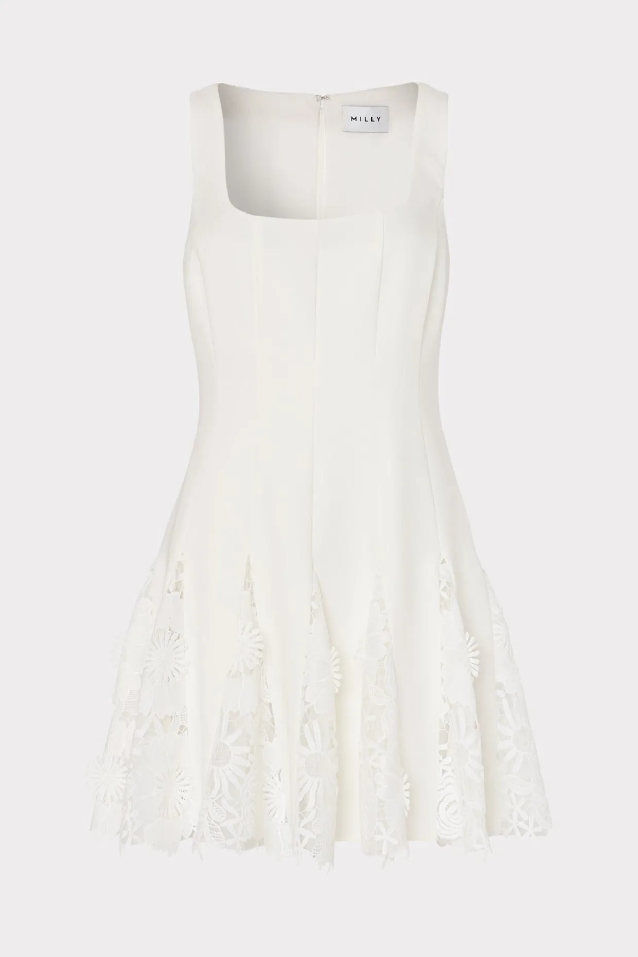 Jumpsuits & Rompers-MILLY Ariel Cady 3D Lace Combo Dress Ecru