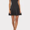 Cocktail Dresses-MILLY Ariel Cady 3D Lace Combo Dress Black