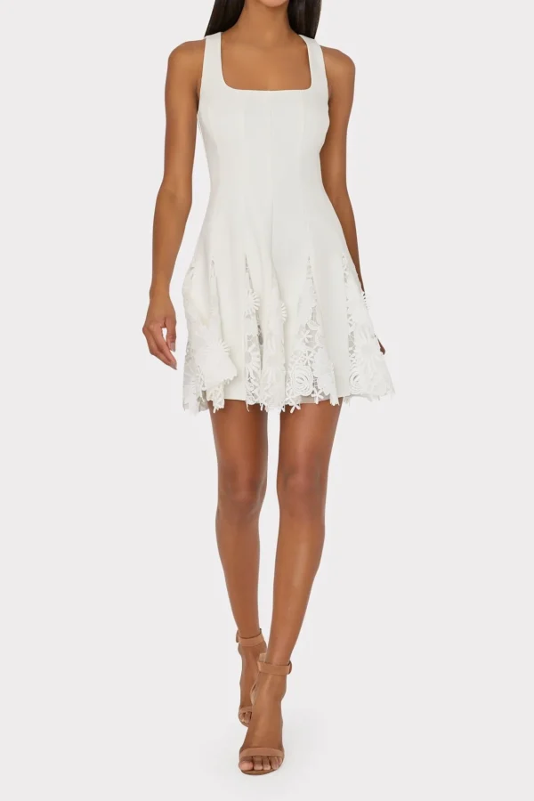 ariel_cady_d_lace_combo_d_1-7.webp Cocktail Dresses-MILLY Ariel Cady 3D Lace Combo Dress Ecru