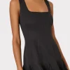 Cocktail Dresses-MILLY Ariel Cady 3D Lace Combo Dress Black