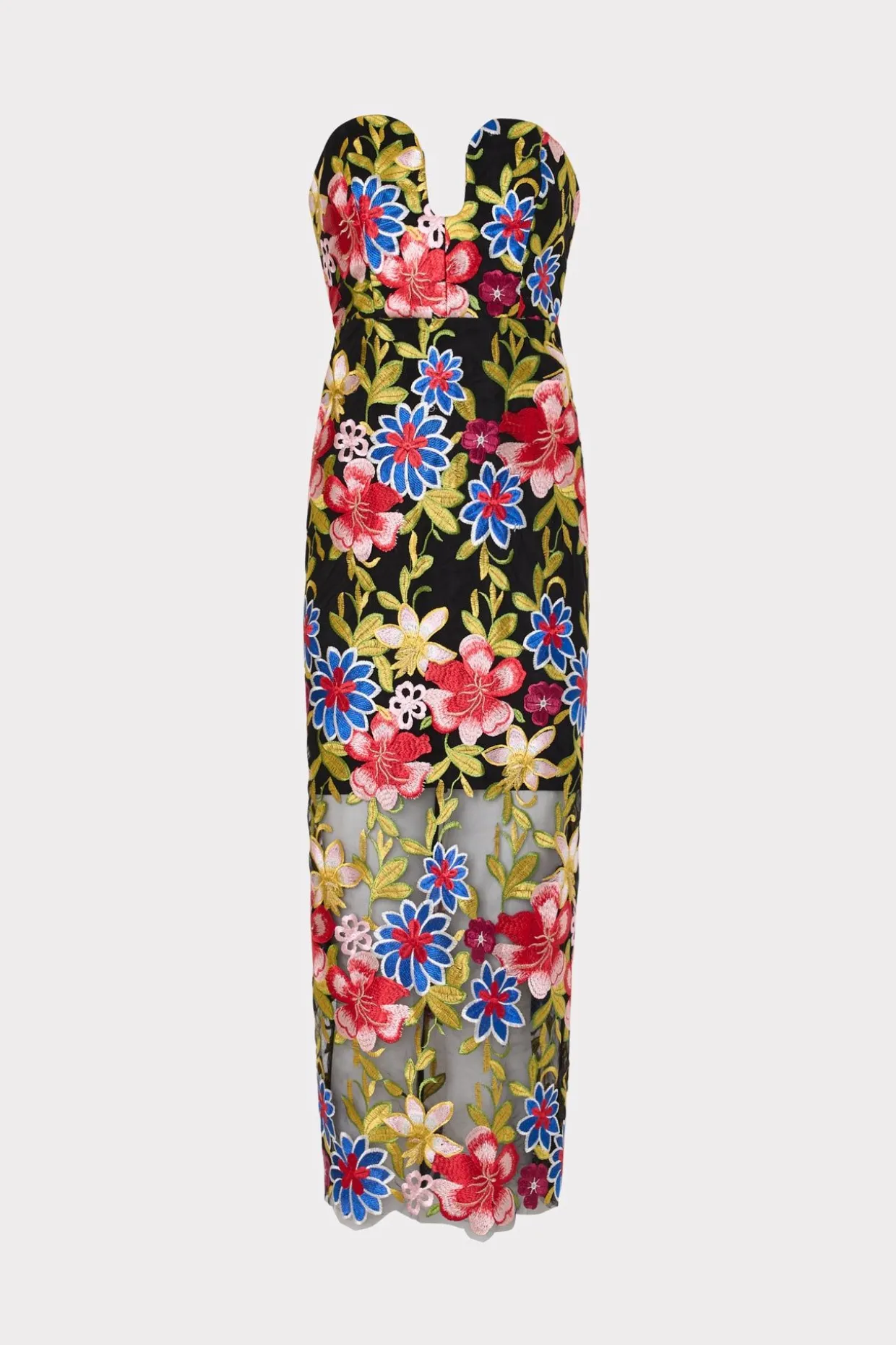 Jumpsuits & Rompers-MILLY Artem Spanish Garden Embroidery Dress Red Multi