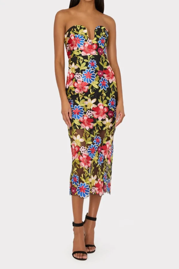 Jumpsuits & Rompers-MILLY Artem Spanish Garden Embroidery Dress Red Multi