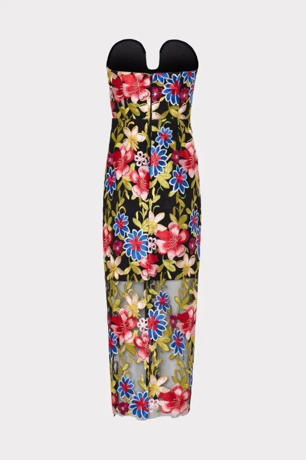 Jumpsuits & Rompers-MILLY Artem Spanish Garden Embroidery Dress Red Multi