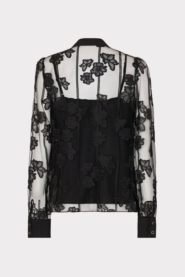ashton_d_butterfly_embroi_3-1.webp Tops-MILLY Ashton 3D Butterfly Embroidery Blouse Black