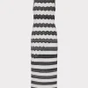 Little Black Dresses-MILLY Asymetrical Zig Zag Midi Dress Black/Ecru