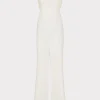 Jumpsuits & Rompers-MILLY Atlas Cady One Shoulder Jumpsuit Ecru