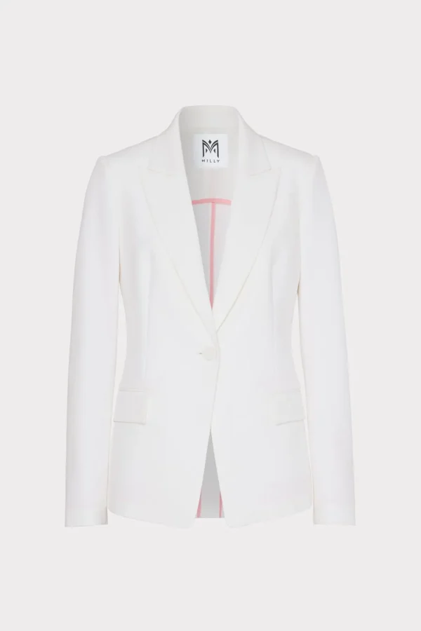 Coats & Jackets-MILLY Avery Cady Blazer Ecru