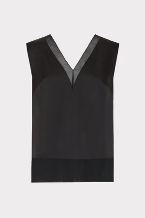 avianna_satin_sleeveless__0-2.webp Tops-MILLY Avianna Satin Sleeveless Top Black