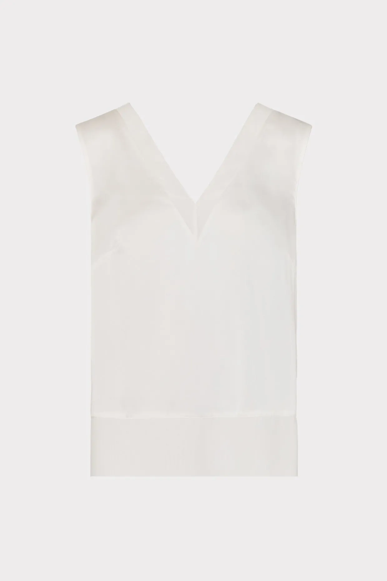 Jumpsuits & Rompers-MILLY Avianna Satin Sleeveless Top White