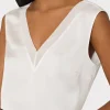 Jumpsuits & Rompers-MILLY Avianna Satin Sleeveless Top White