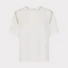 Jumpsuits & Rompers-MILLY Avril Crystal Trim Tee White