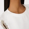 Jumpsuits & Rompers-MILLY Avril Crystal Trim Tee White