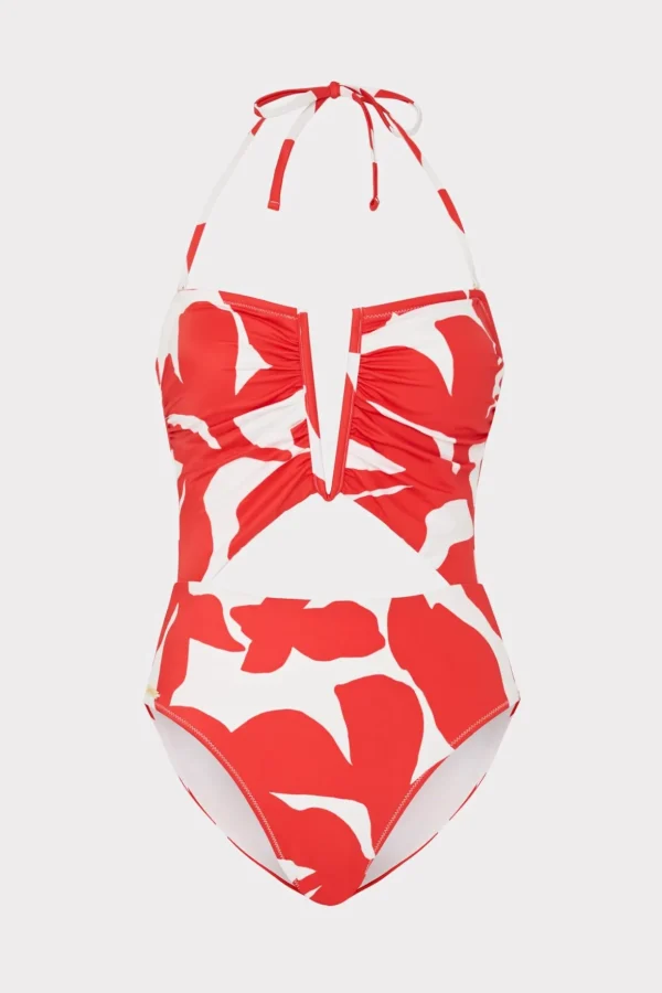 beach_diva_grand_foliage__0.webp One Piece Swimsuits-MILLY Beach Diva Grand Foliage Printed One Piece Red/White