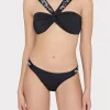 Jumpsuits & Rompers-MILLY Beaded Applique Bikini Bottom With Side Tabs Black