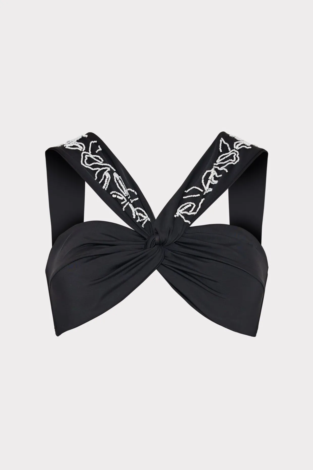 beaded_applique_shoulder__0.webp Jumpsuits & Rompers-MILLY Beaded Applique Shoulder Draped Bikini Top Black