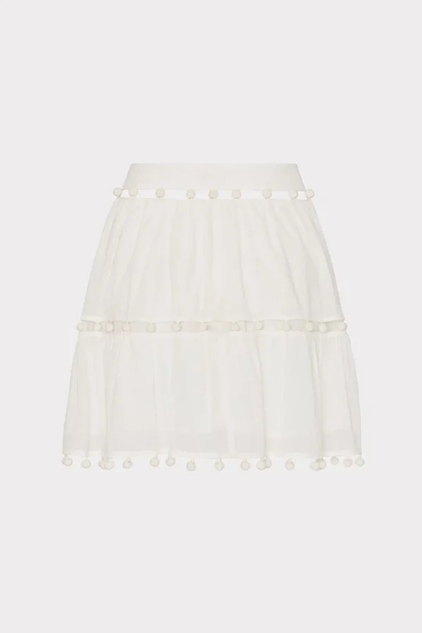 Jumpsuits & Rompers-MILLY Beaded Cotton Voile Skirt White