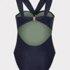 Jumpsuits & Rompers-MILLY Betsy Bandeau Shimmer One Piece Navy