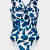 Jumpsuits & Rompers-MILLY Betsy Ocean Puzzle Bandeau One Piece Navy Multi