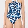 Jumpsuits & Rompers-MILLY Betsy Ocean Puzzle Bandeau One Piece Navy Multi