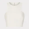Jumpsuits & Rompers-MILLY Cady Sleeveless Crop Top Ecru