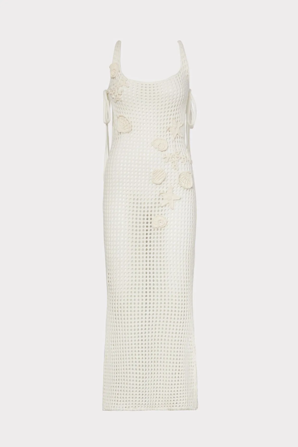 Cover-Ups-MILLY Cover-Up Dress With Seashell Crochet Trim Ecru