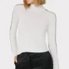 Tops-MILLY Crystal Racer Turtleneck Ecru